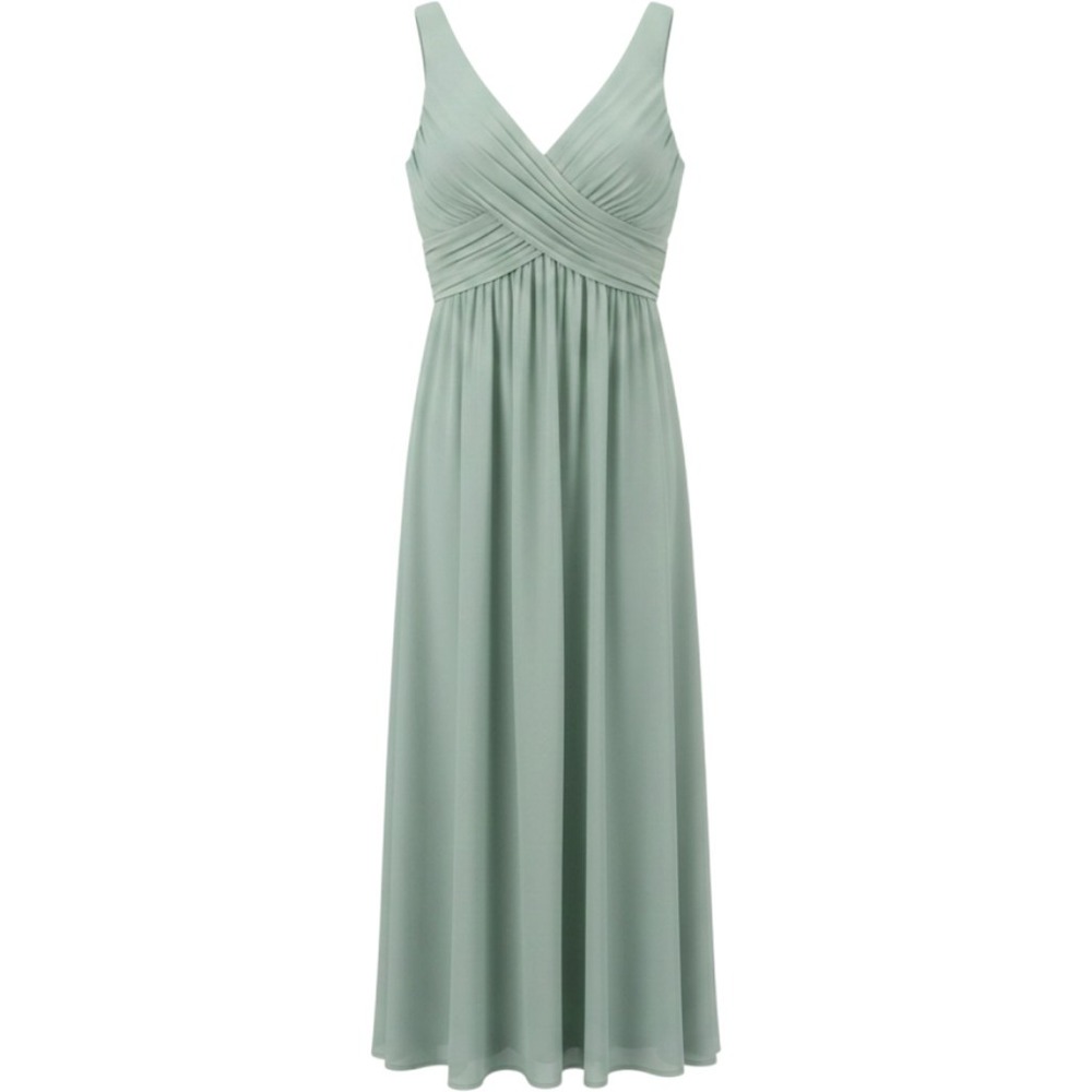 Birdy Grey sz 2x sage green floor length gown V neck‎ bridesmaid wedding II